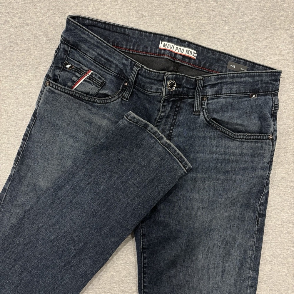 Mavi Pro Move Jake Slim Fit Jeans Men's Size 32x32 (Fits 31x31) Blue Dark Wash